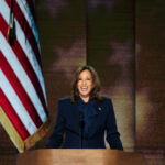 Vice President Kamala Harris delivers her acceptance speech during the final night of the 2024 Democratic National Convention in Chicago on Aug. 22.